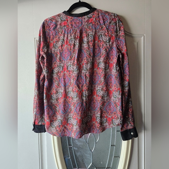 Zara Woman Red and Blue Quirky Paisley Blouse- Size Small - Picture 6 of 7